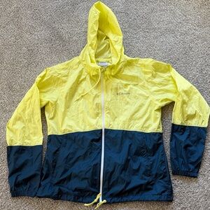 Columbia Two-Tone Yellow and Navy Rain Jacket